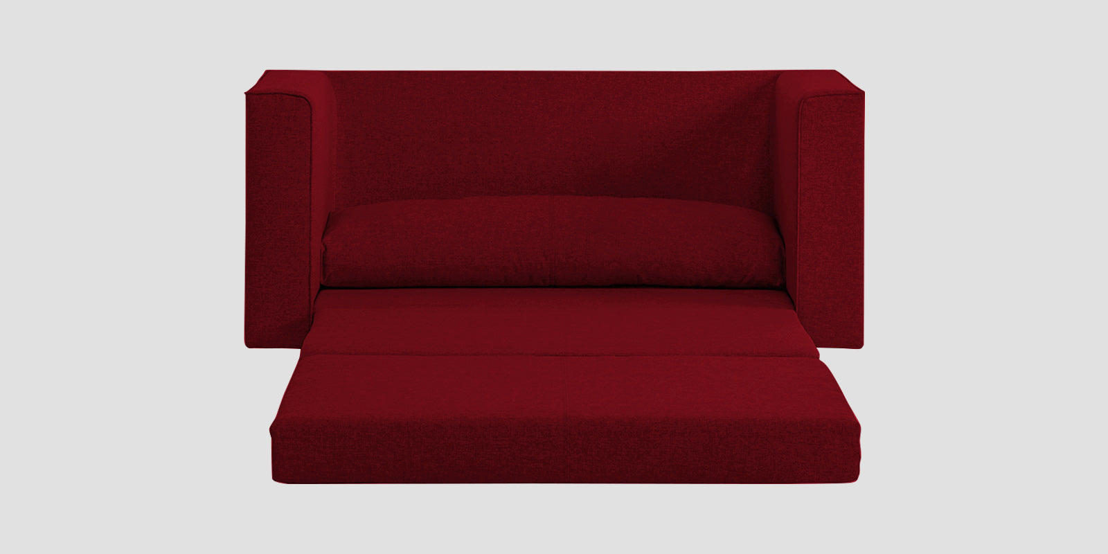 Kenia Fabric 3 Seater Foldable Sofa Cum Bed In Ruby Red Colour - Febonic Living