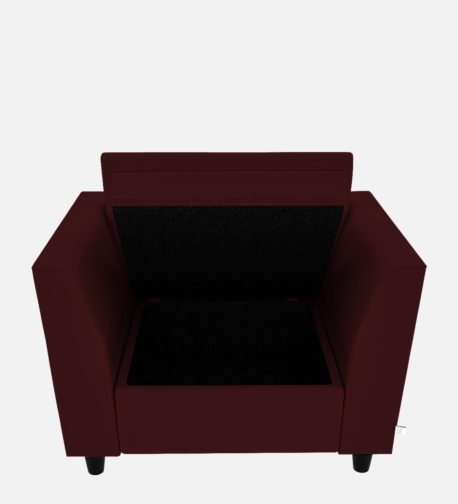 Bristo Velvet 1 Seater Sofa In Blood Maroon Colour With Storage - Febonic Living