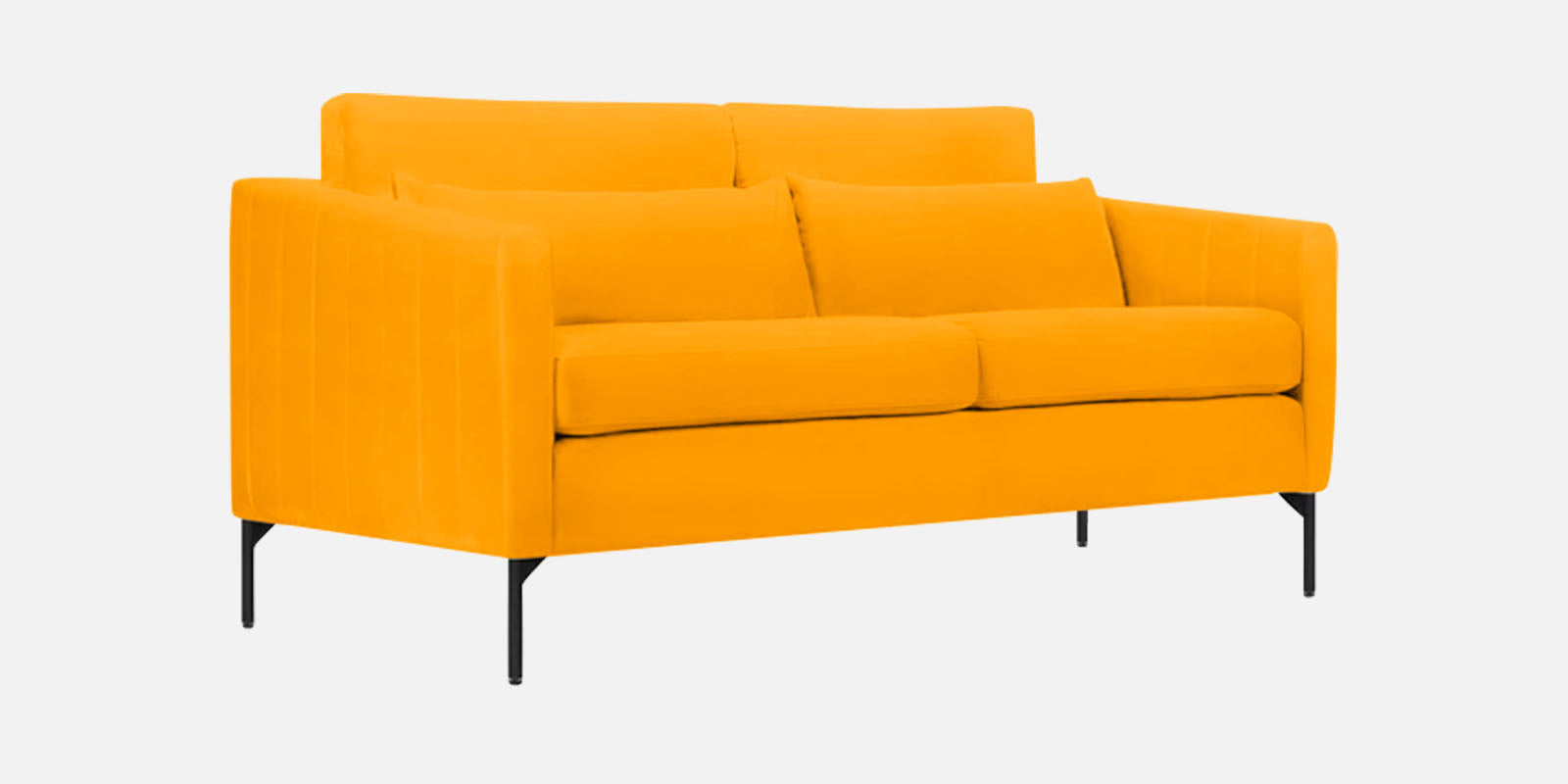 Haru Velvet 2 Seater Sofa In Saffron yellow Colour - Febonic Living