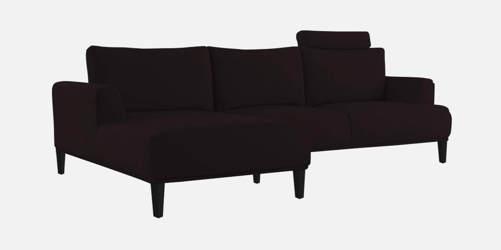 Como Fabric LHS Sectional Sofa (3+Lounger) In Cara Brown Colour - Febonic Living