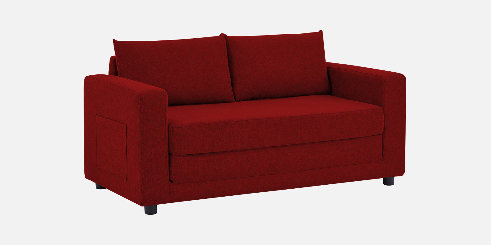 Roman Fabric 3 Seater Foldable Sofa Cum Bed inIn Blood Maroon Colour With USB Portable Type - Febonic Living