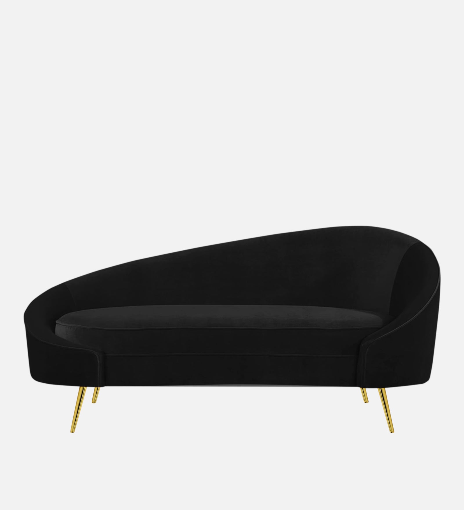 Cely Velvet LHS Chaise Lounger In Adam Black Colour - Febonic Living