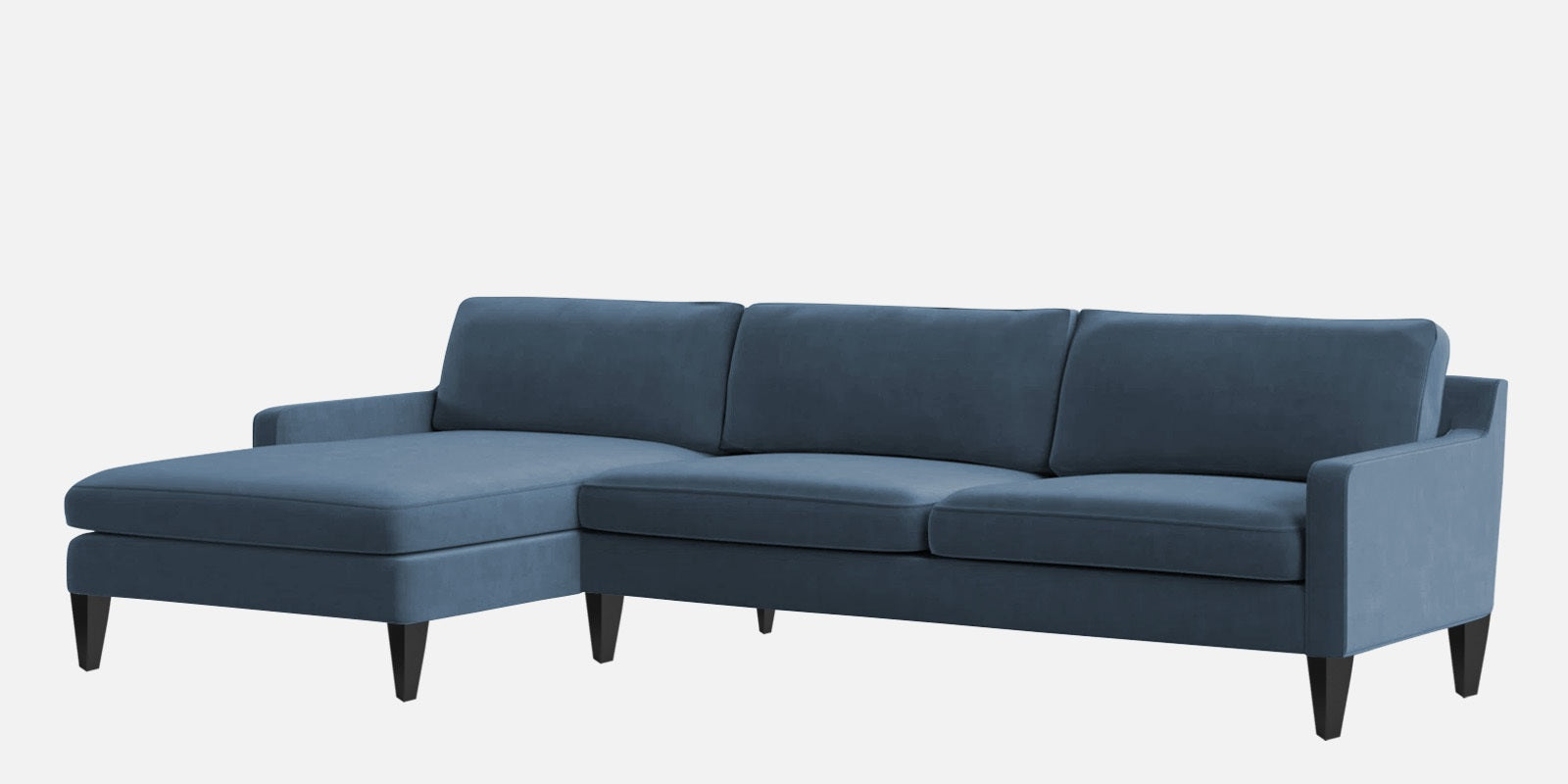 Jones Velvet RHS Sectional Sofa (3+Lounger) In Oxford Blue Colour - Febonic Living