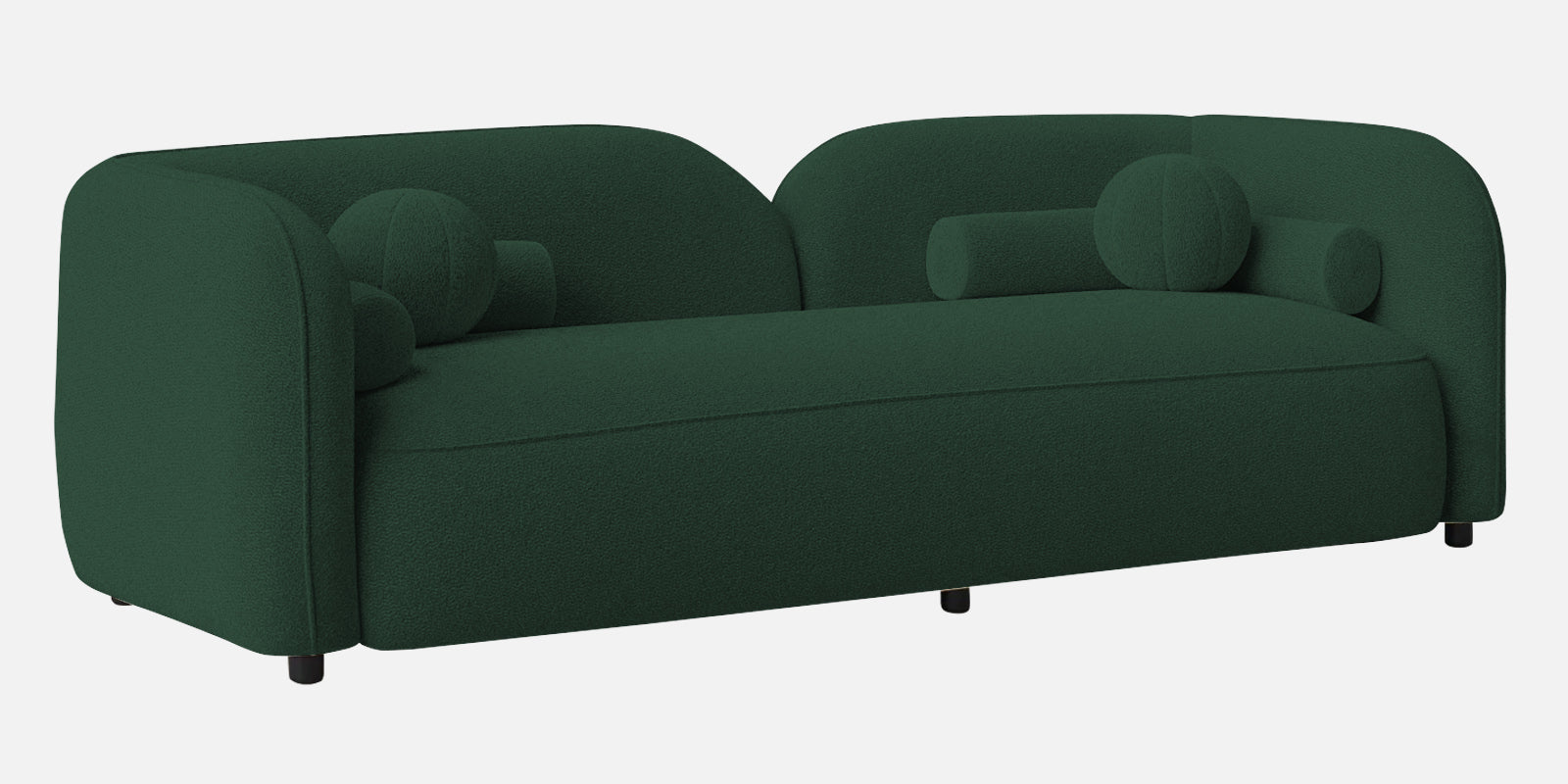 Corny Boucle Fabric 3 Seater Sofa In Hunter Green Colour - Febonic Living
