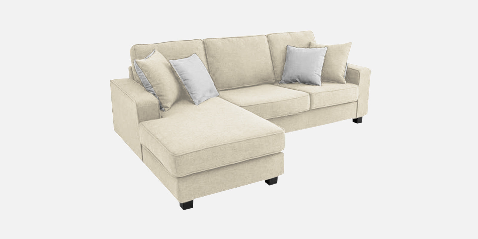 Ladybug Fabric RHS Sectional Sofa (2+Lounger) In Ivory Cream Colour - Febonic Living