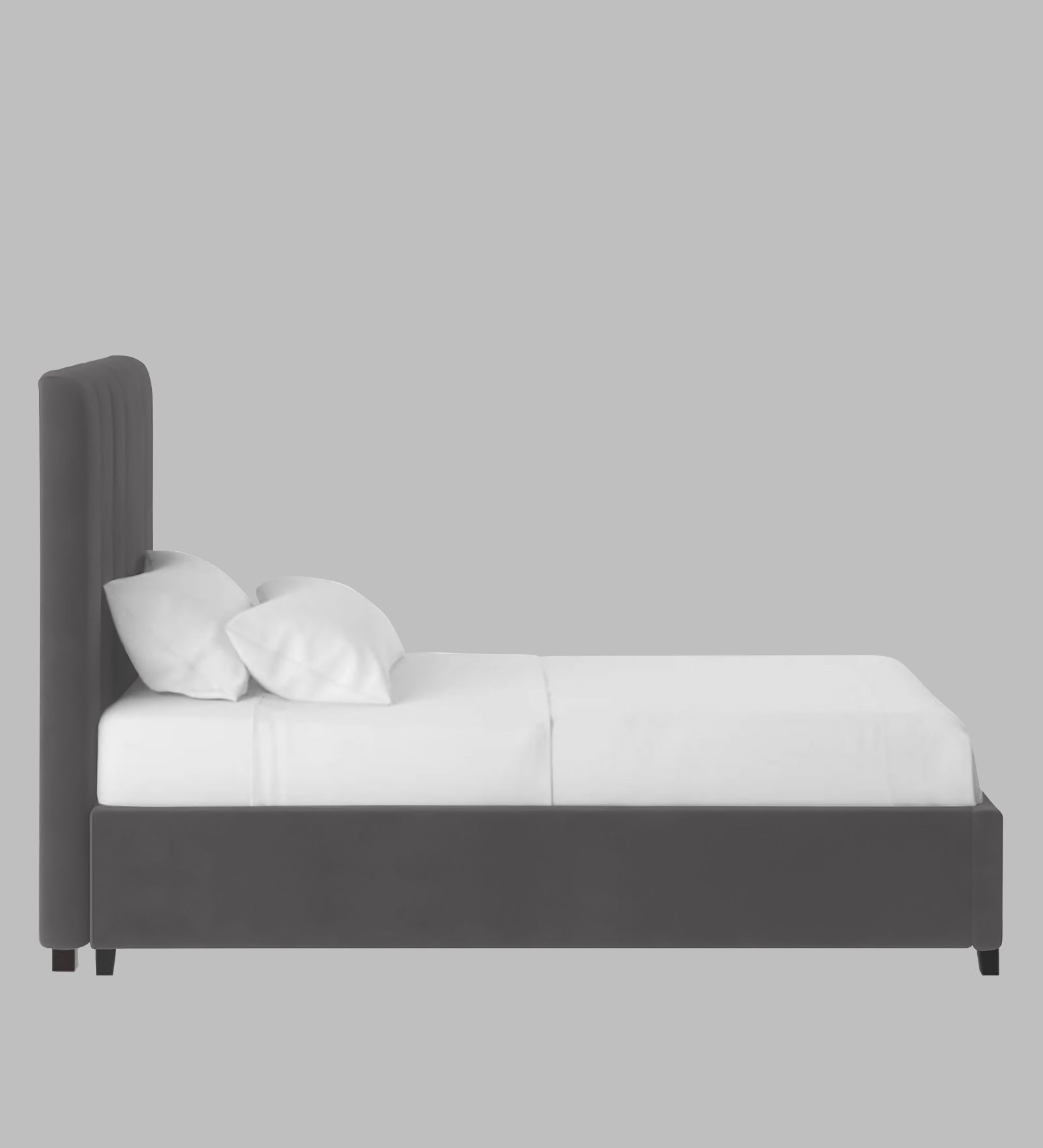 Lara Velvet Upholstered Single Bed in Davy Grey Colour - Febonic Living