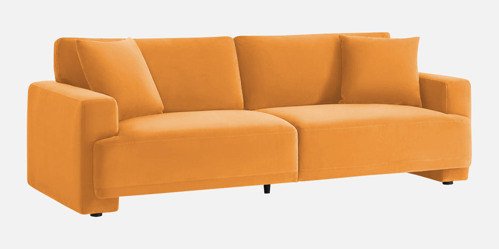 Kosta Velvet 3 Seater Sofa In Tangerine Orange Colour - Febonic Living