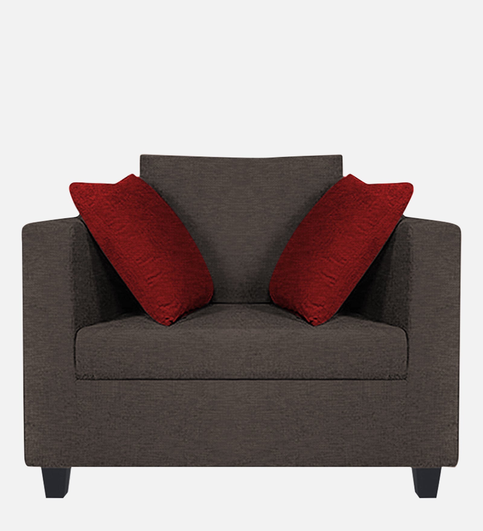 Nuska Fabric 1 Seater Sofa In Caspa Brown Colour - Febonic Living