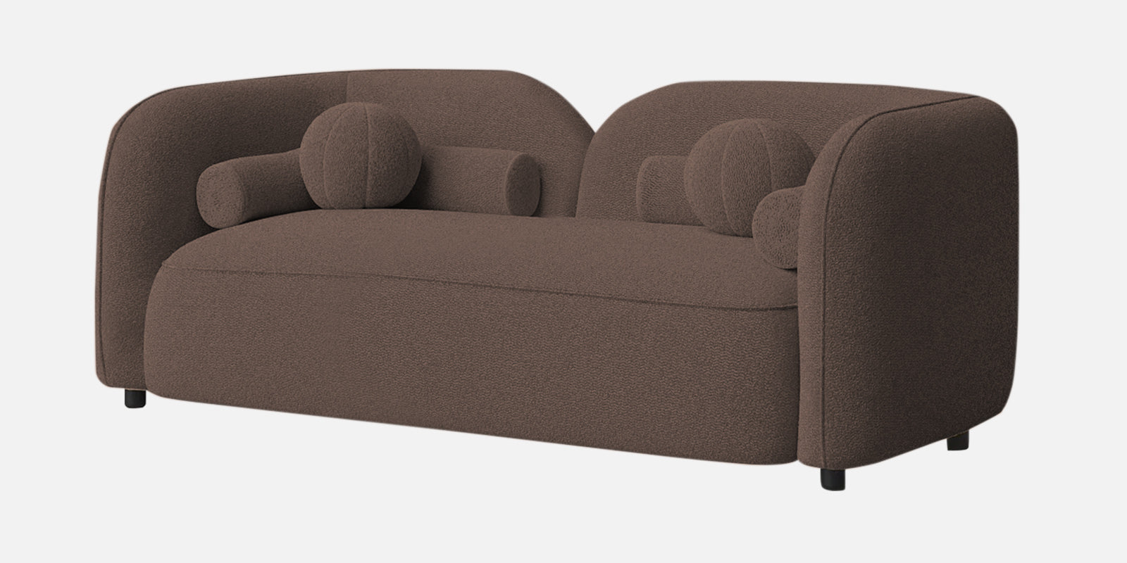 Corny Boucle Fabric 2 Seater Sofa In Truffle Brown Colour - Febonic Living