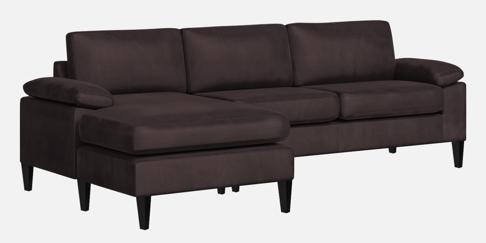 Vegas Velvet RHS Sectional Sofa (3+Lounger) In Mocha Brown Colour - Febonic Living