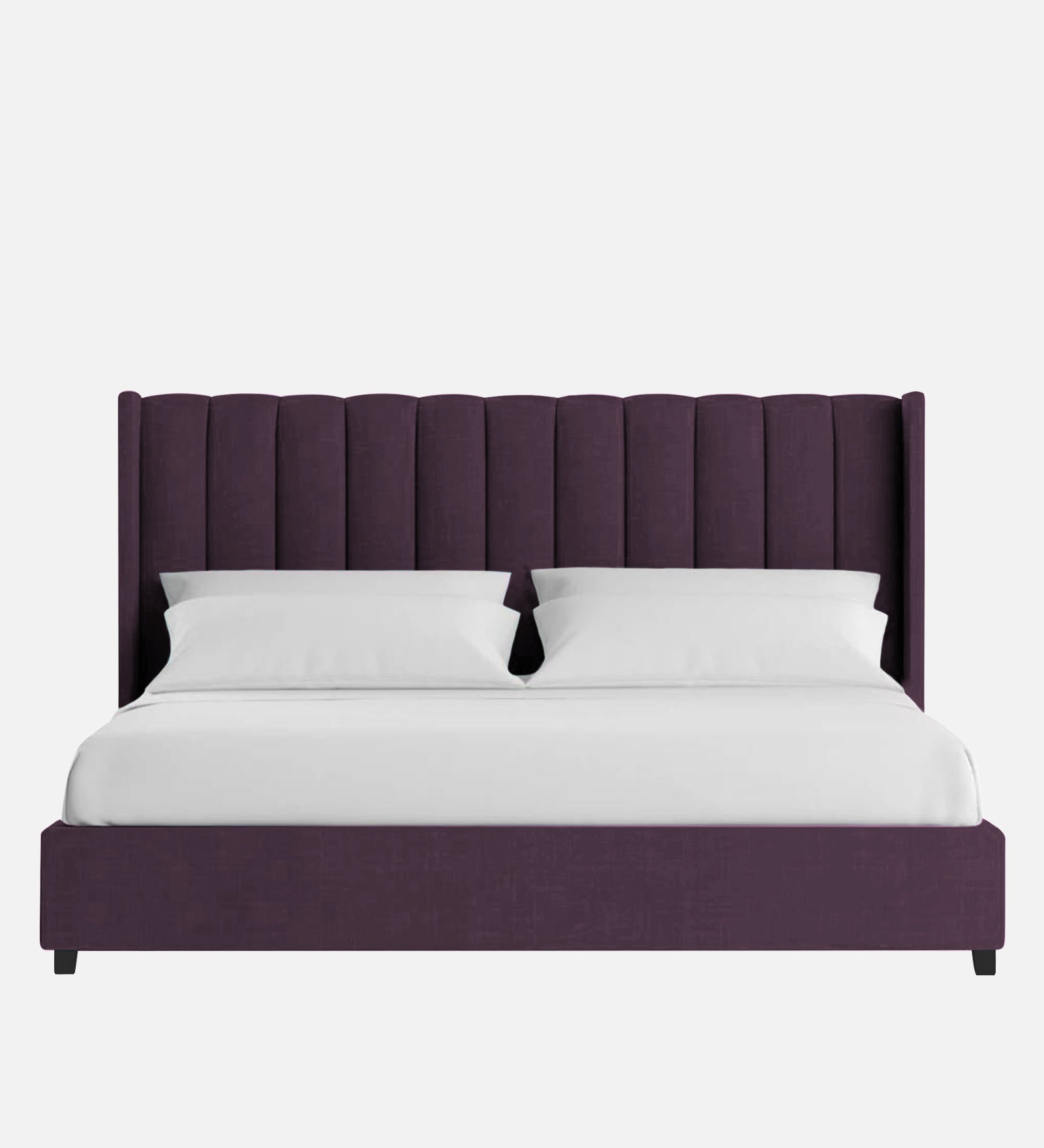 Colina Fabric Queen Size Bed In Greek Purple Colour With Box Storage - Febonic Living