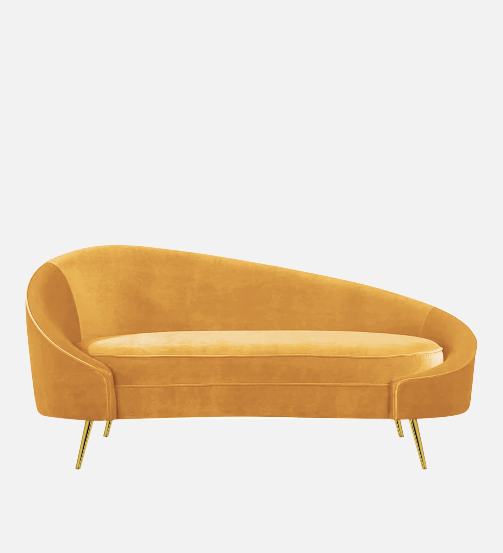 Cely Velvet RHS Chaise Lounger In Turmeric Yellow Colour - Febonic Living