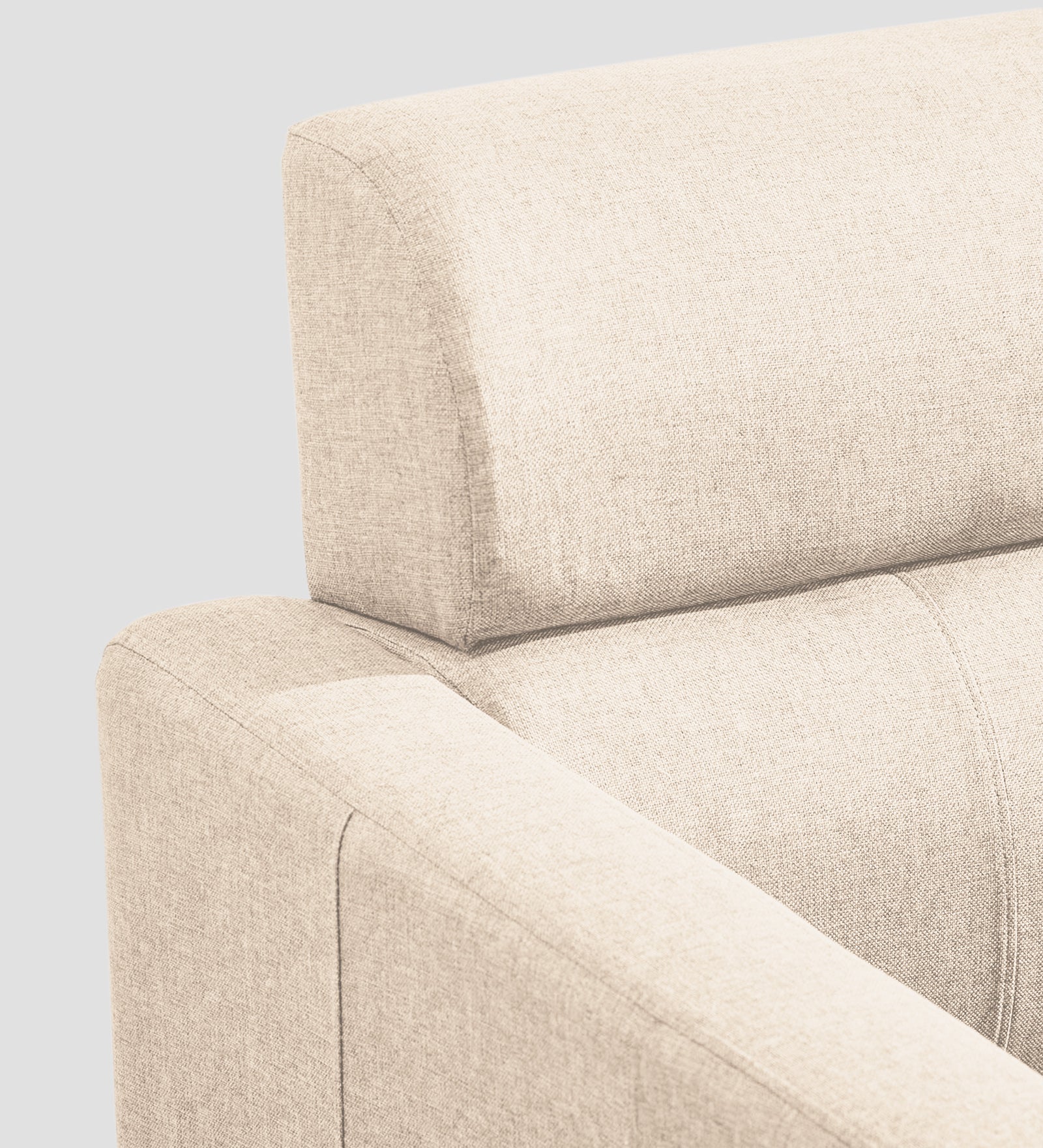 Devo Fabric 1 Seater Sofa In Woom Beige Colour - Febonic Living