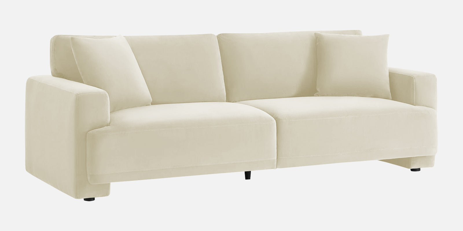 Kosta Velvet 3 Seater Sofa In Warm White Colour - Febonic Living