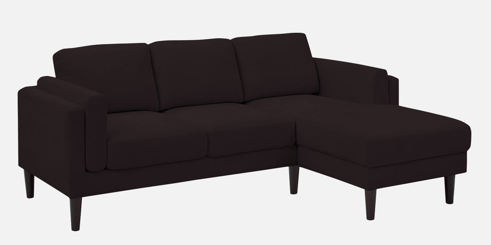 Creata Fabric LHS Sectional Sofa (2+Lounger) in Cara Brown Colour by Febonic