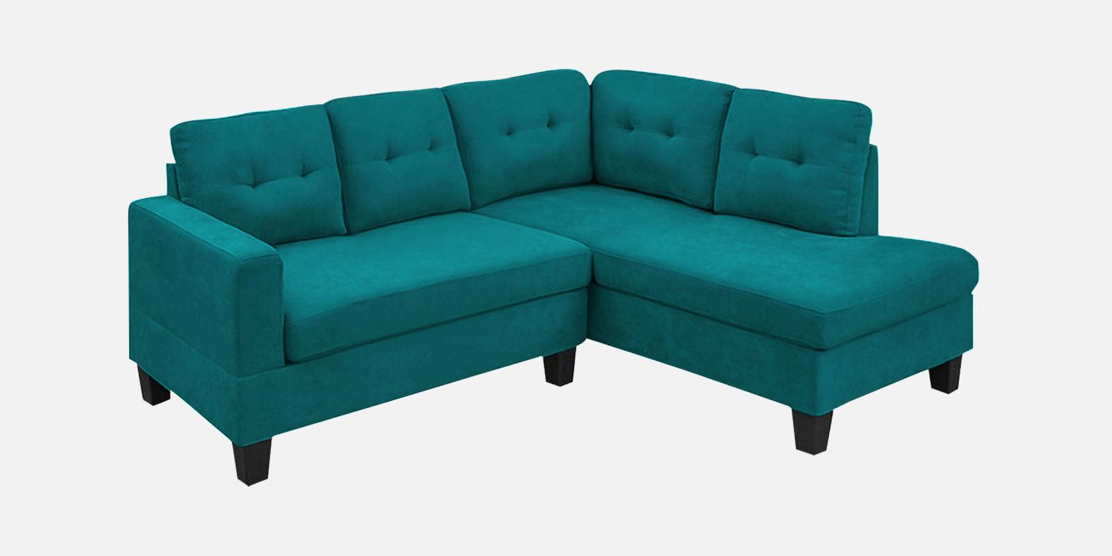 Thomas Fabric LHS Sectional Sofa (2+Lounger) In Sea Green Colour - Febonic Living