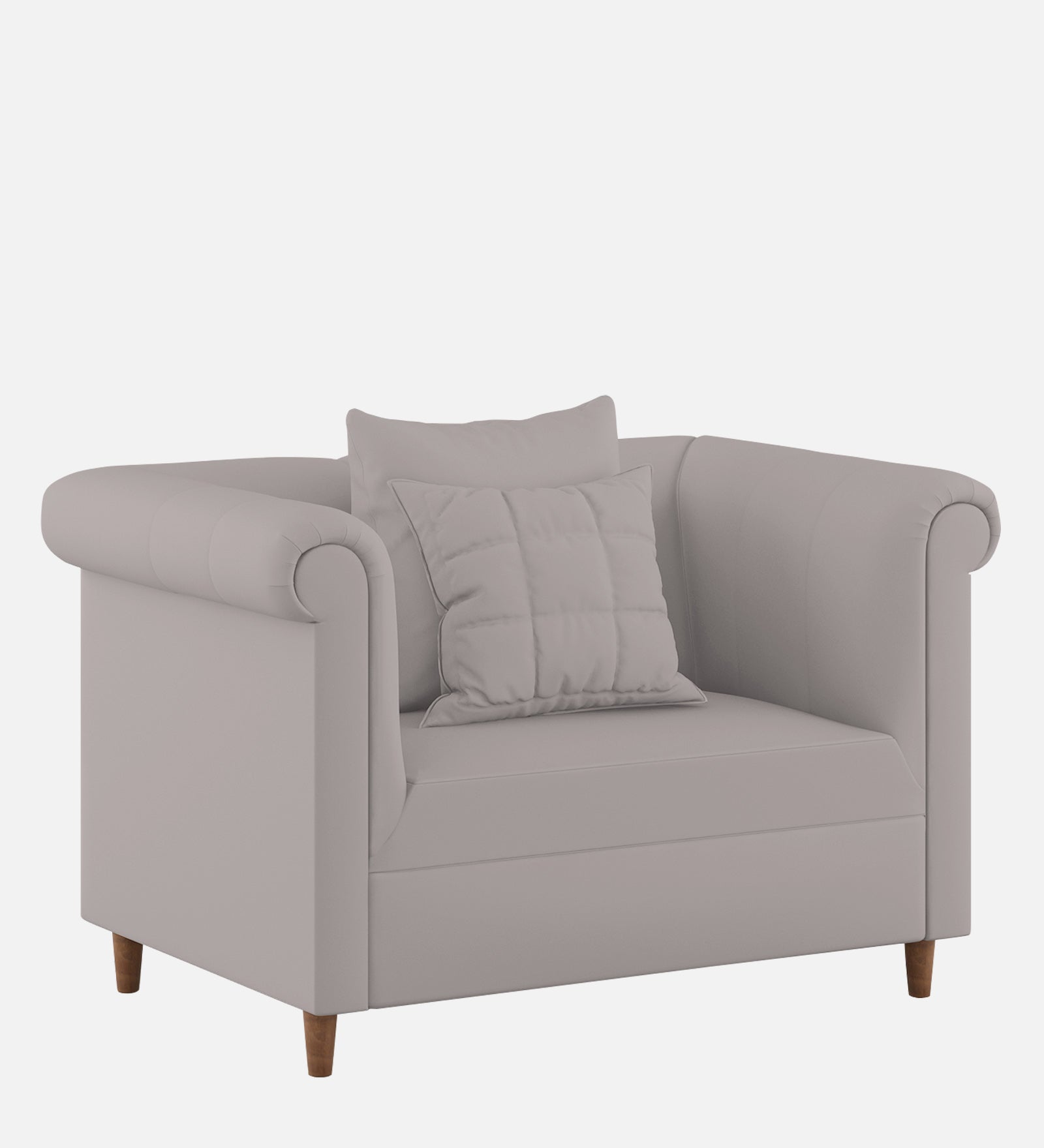 Rubi Velvet 1 Seater Sofa In Pearl Grey Colour - Febonic Living