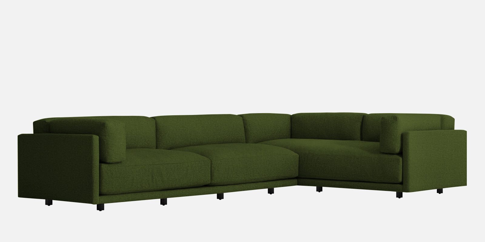 Nixon Fabric 6 Seater RHS Corner Sofa In Olive Green Colour - Febonic Living
