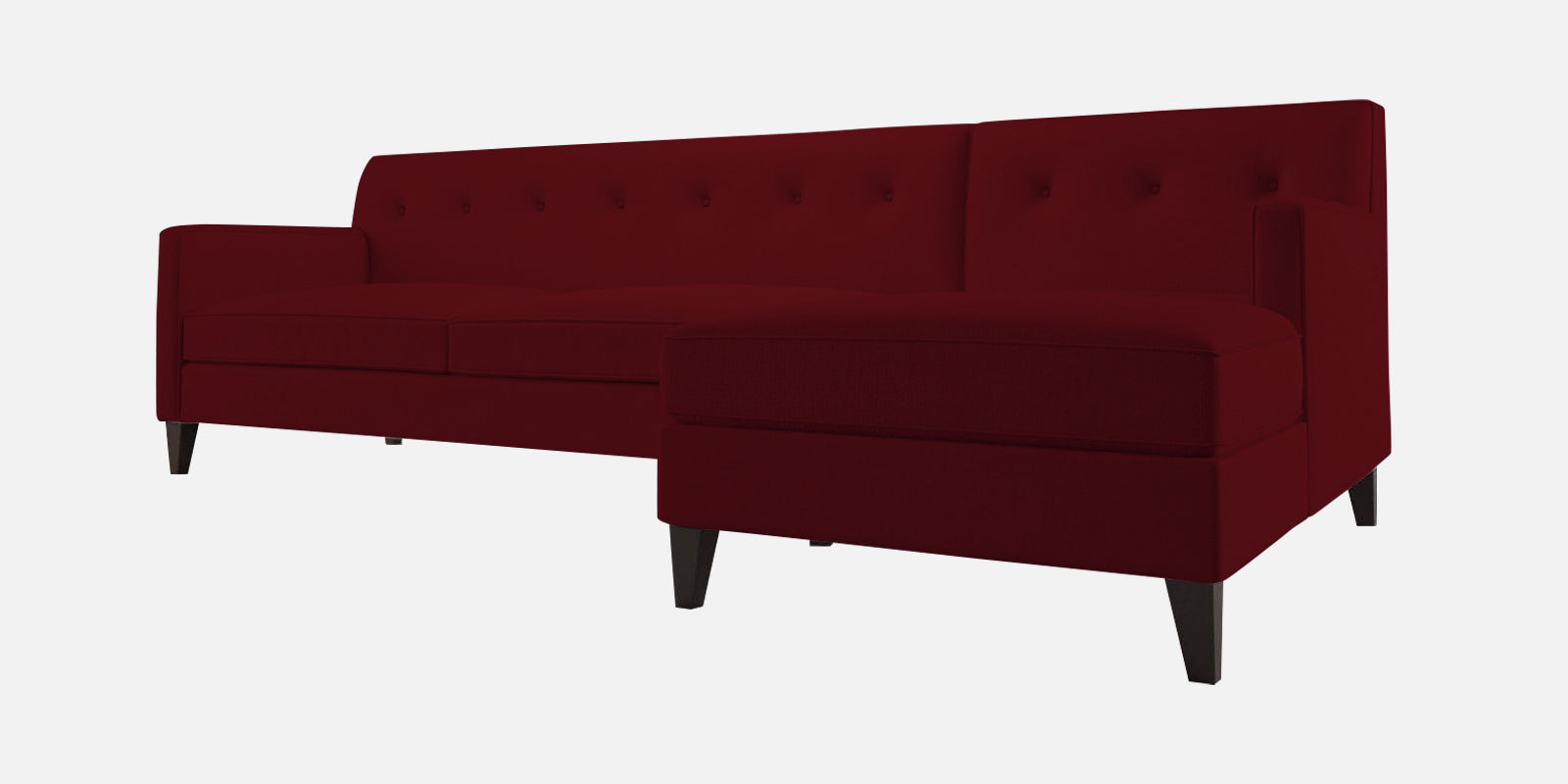 Miller Fabric LHS Sectional Sofa (3+Lounger) In Ruby Red Colour - Febonic Living