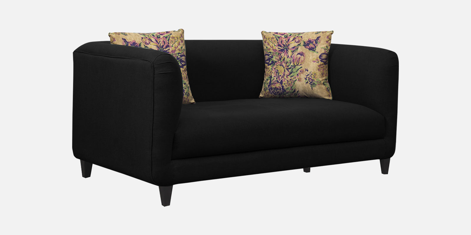 Niki Fabric 2 Seater Sofa In Zed Black Colour
