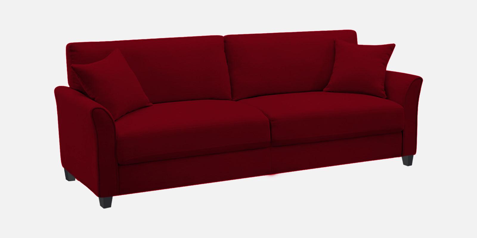 Daroo Velvet 3 Seater Sofa In Cherry Red Colour - Febonic Living