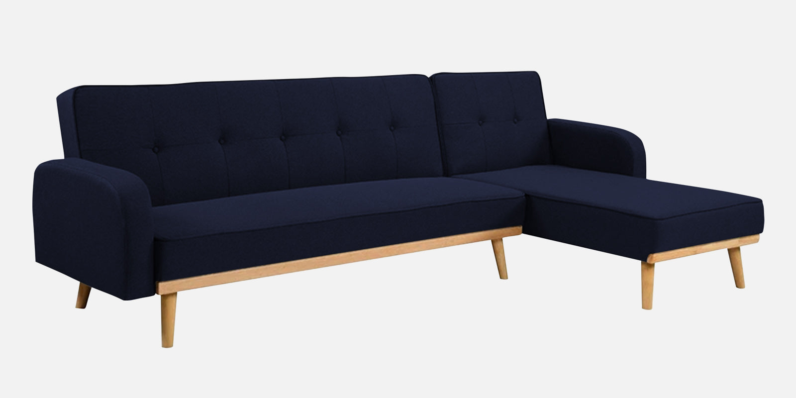 Zuno Fabric RHS Convertible Sofa Cum Bed In Royal Blue Colour - Febonic Living