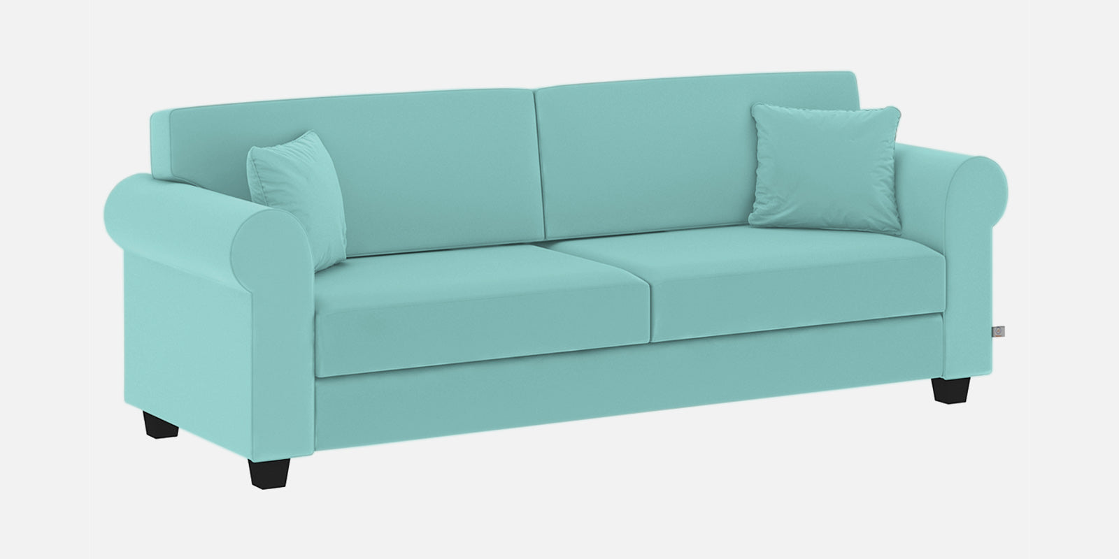 Numonk Velvet 3 Seater Sofa In Barmunda Aqua Colour - Febonic Living