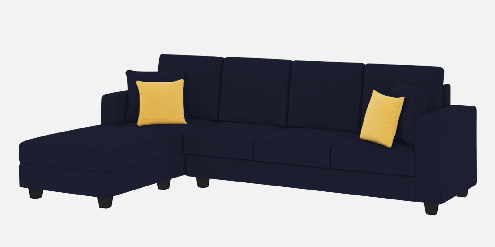 Nabi Fabric RHS Sectional Sofa (3+Lounger) In Royal Blue Colour - Febonic Living