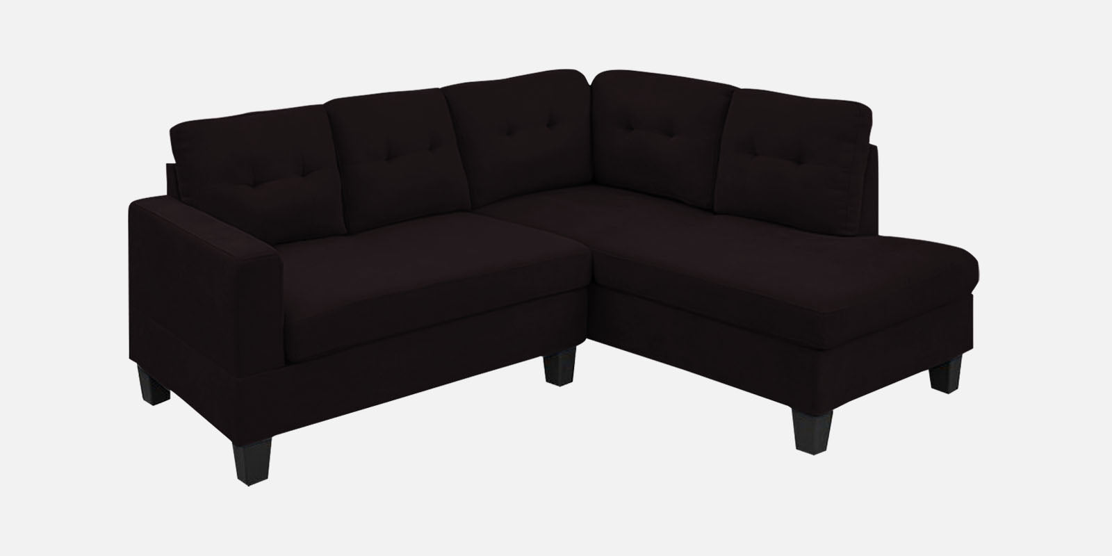 Thomas Fabric LHS Sectional Sofa (2+Lounger) In Cara Brown Colour - Febonic Living