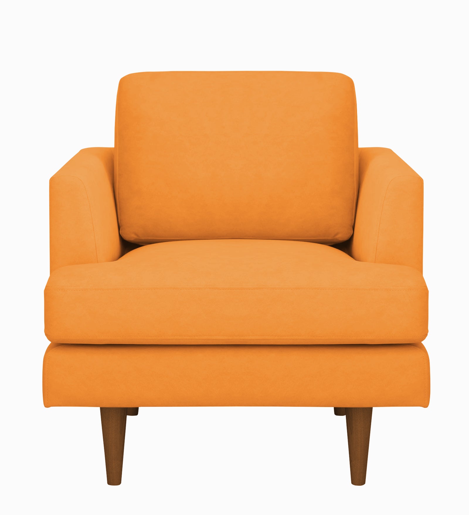 Motra Velvet 1 Seater Sofa In Tangerine orange Colour - Febonic Living