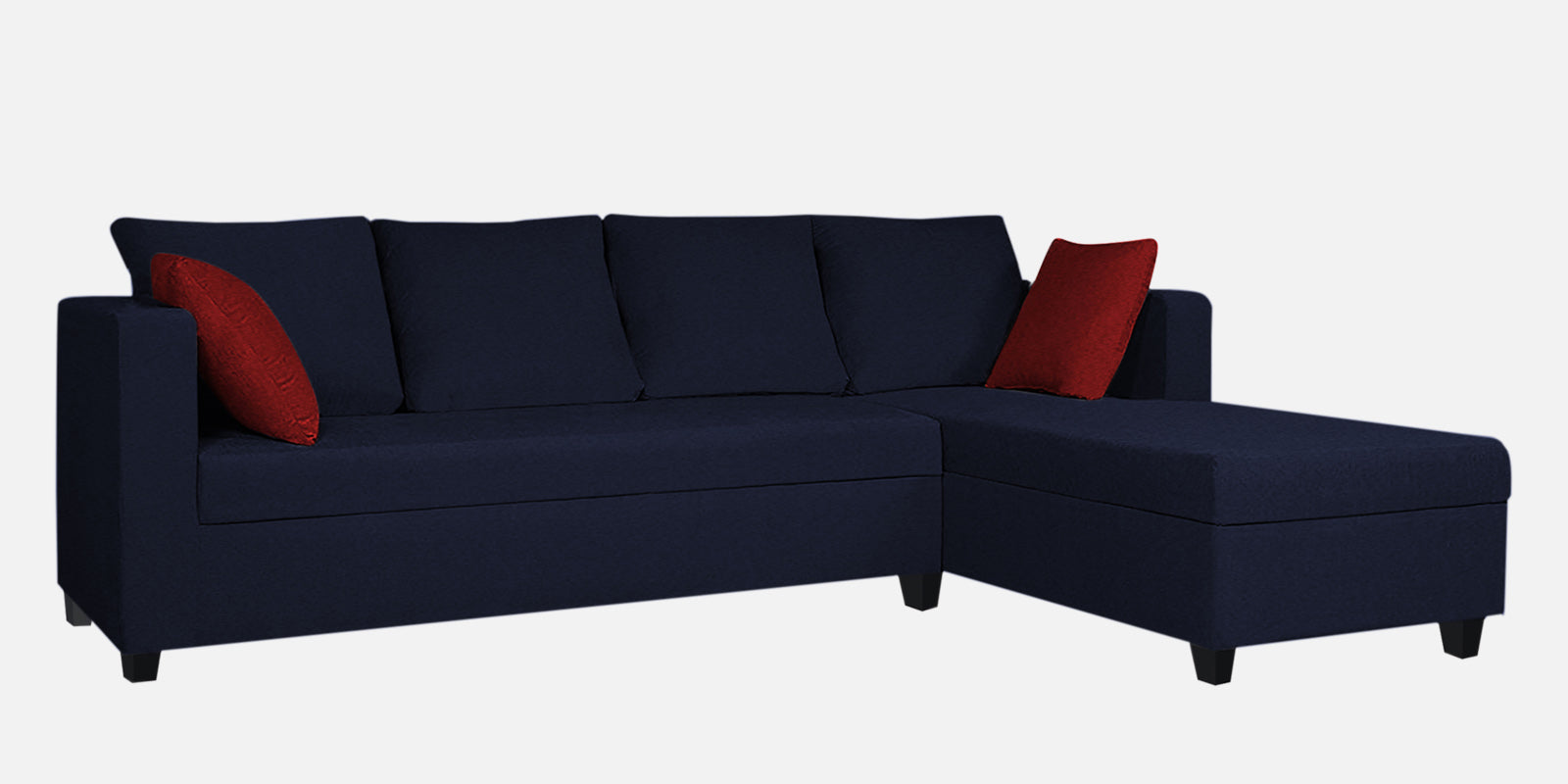 Nebula Fabric LHS Sectional Sofa (3+Lounger) In Royal Blue Colour - Febonic Living