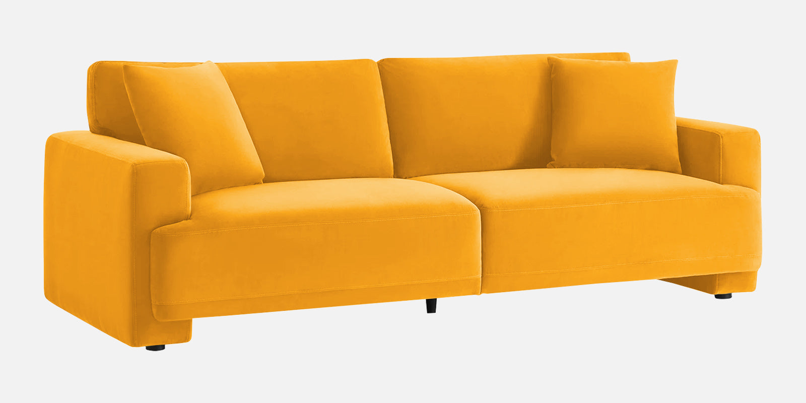 Kosta Velvet 3 Seater Sofa In Safforn Yellow Colour - Febonic Living