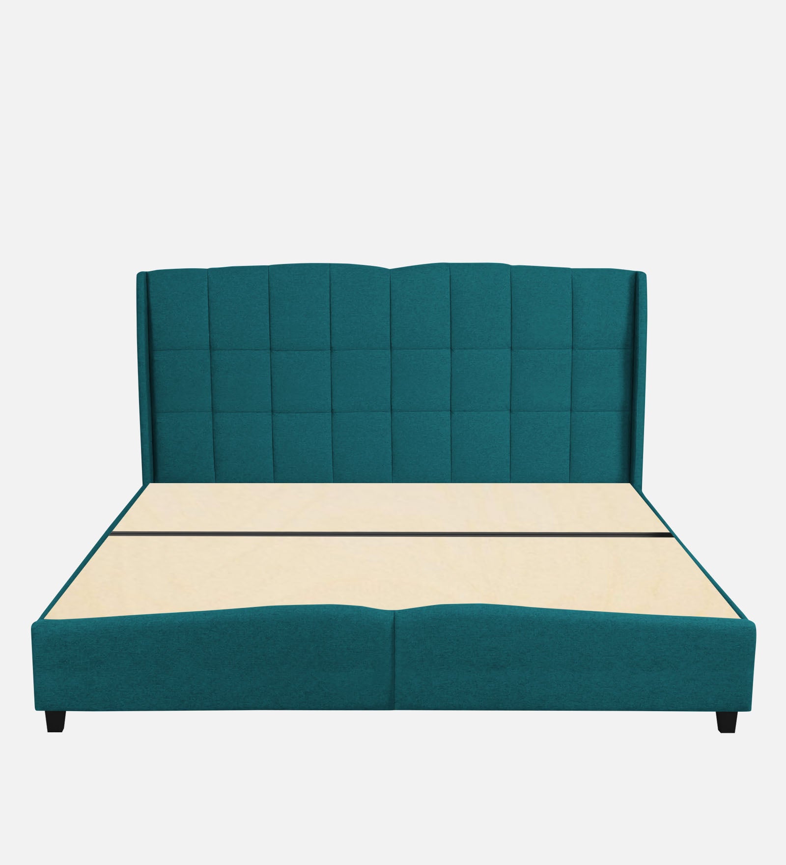 Jovi Velvet Upholstered King Size Bed In Pine Green Colour - Febonic Living