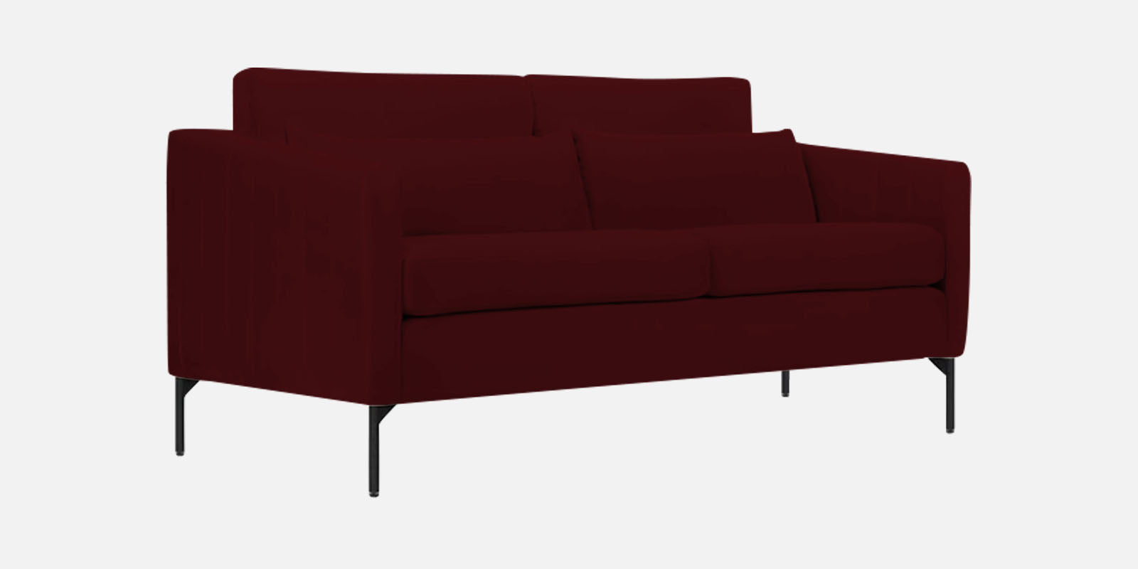 Haru Velvet 2 Seater Sofa in Dark Maroon Colour