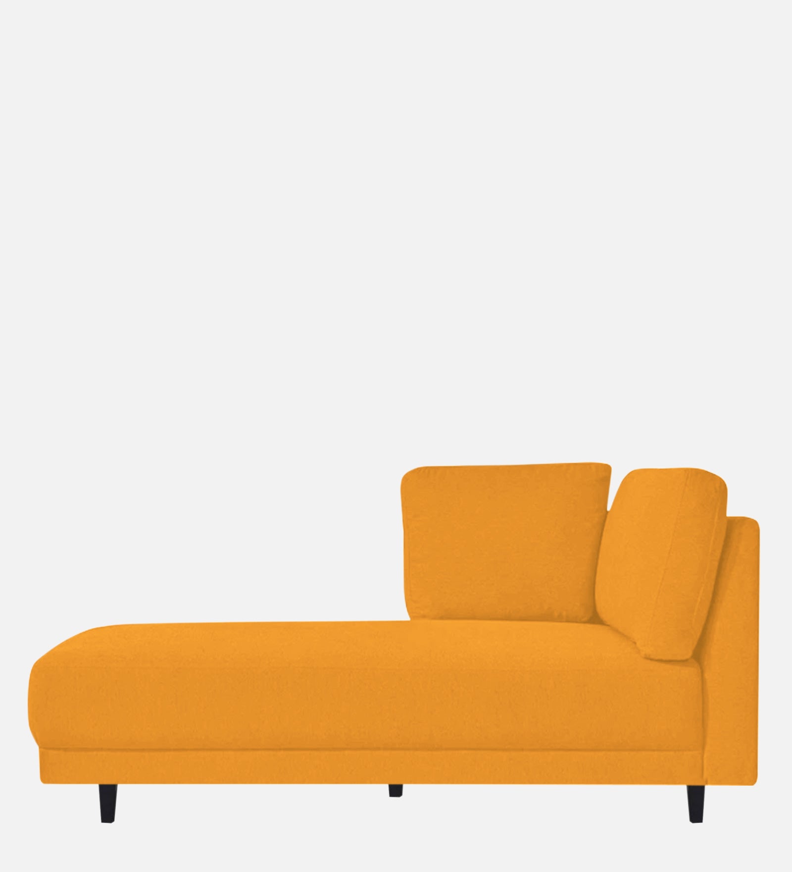 Jonze Velvet LHS Chaise Lounger In Saffron Yellow Colour - Febonic Living