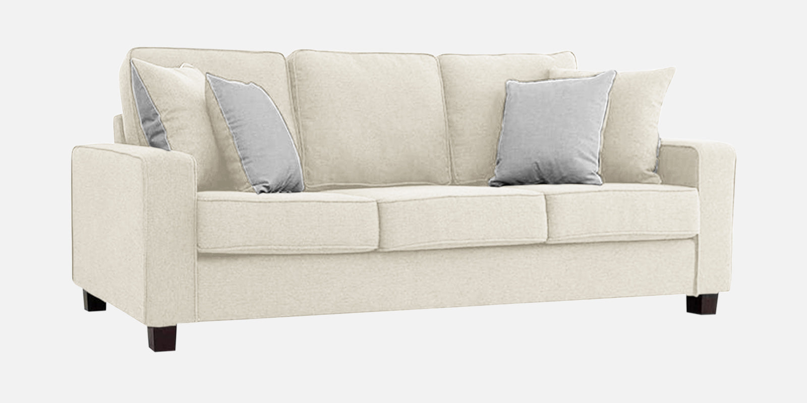 Ladybug Fabric 3 Seater Sofa In Ivory Cream Colour - Febonic Living