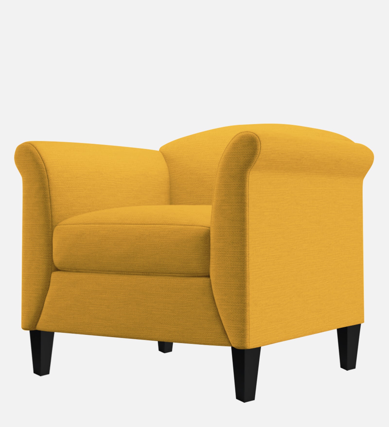 Kimber Fabric 1 Seater Sofa in Bold Yellow Colour