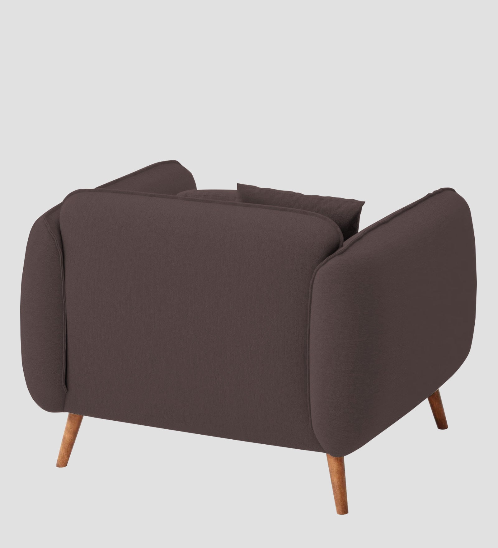 Zia Fabric 1 Seater Sofa In Night Brown Colour