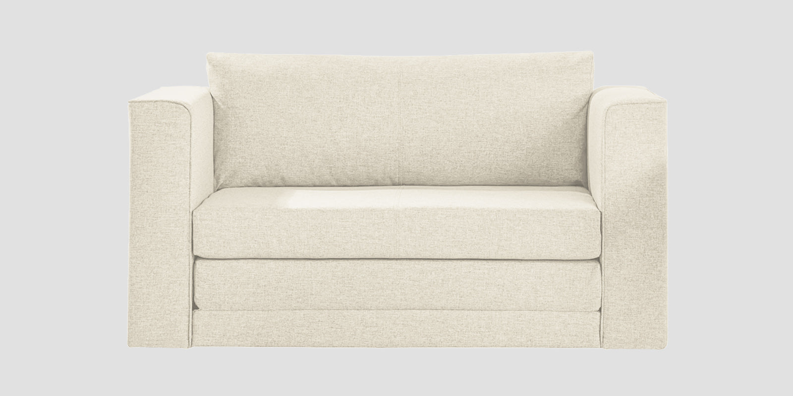 Kenia Fabric 2 Seater Foldable Sofa Cum Bed In Ivory cream Colour - Febonic Living