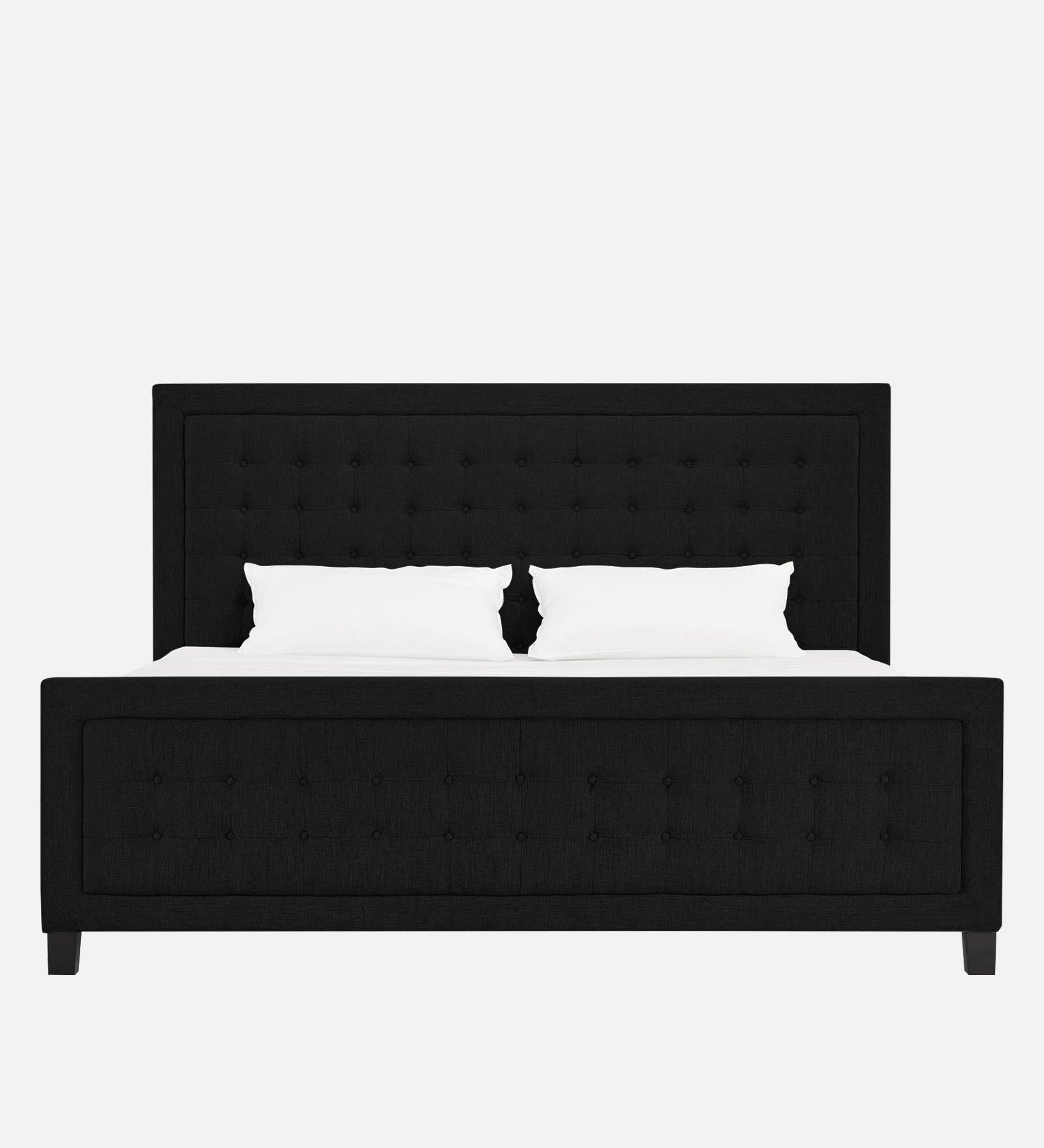 Kaster Fabric Upholstered King Size Bed In Zed Black Colour - Febonic Living