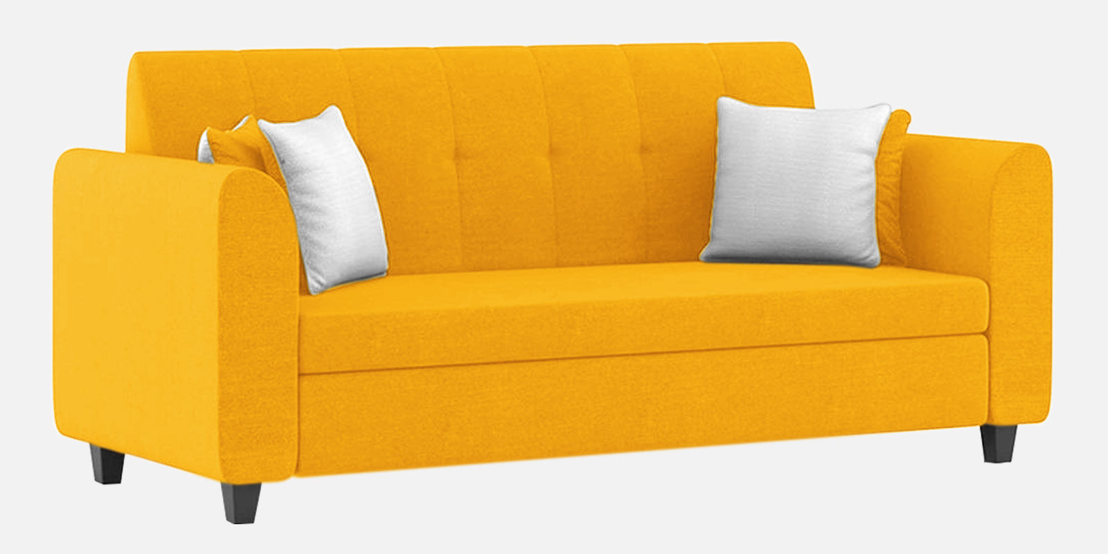 Denmark Fabric 3 Seater Sofa In Bold Yellow Colour - Febonic Living