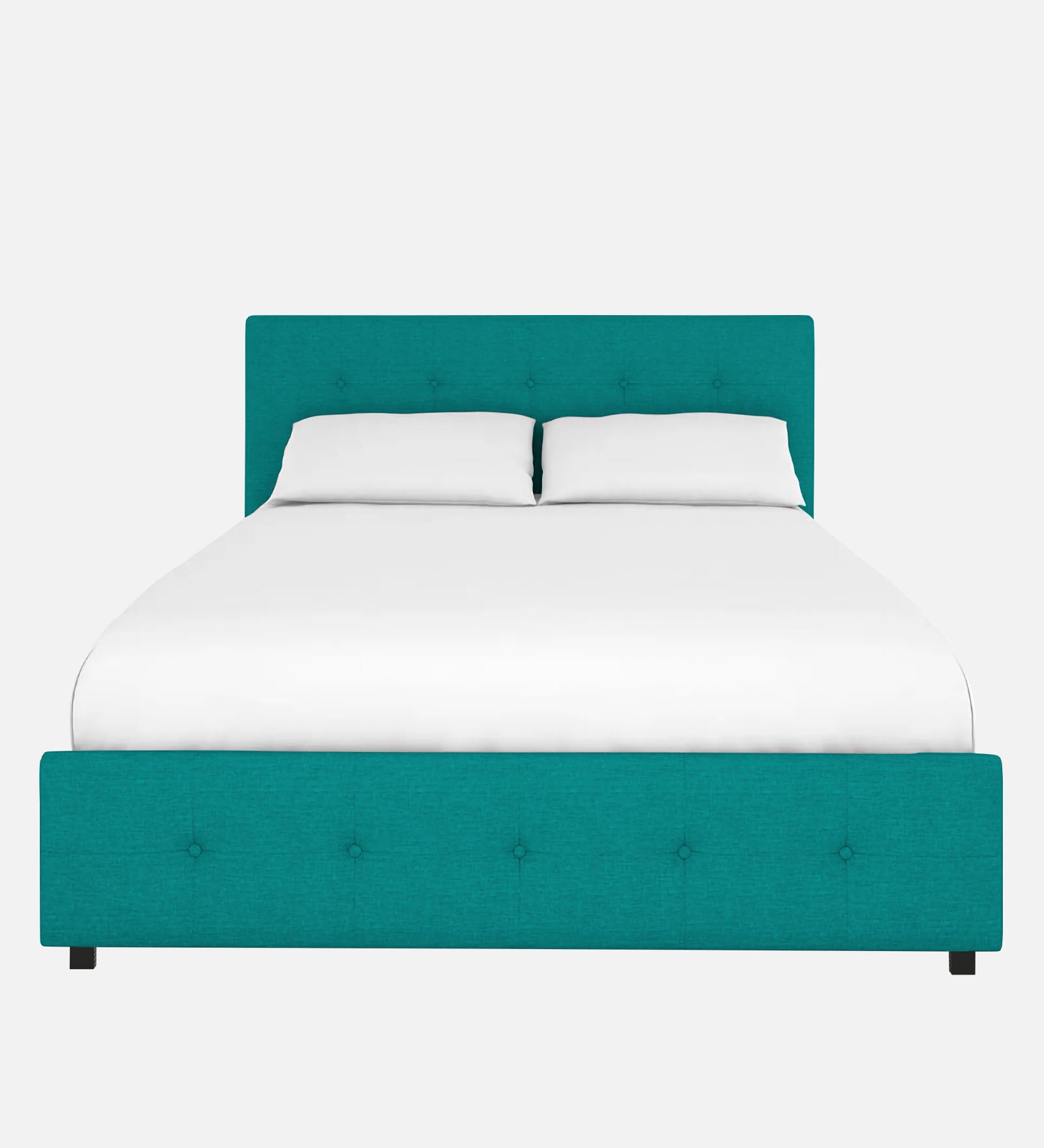 Lido Fabric King Size Bed In Sea Green Colour With Drawer Storage - Febonic Living