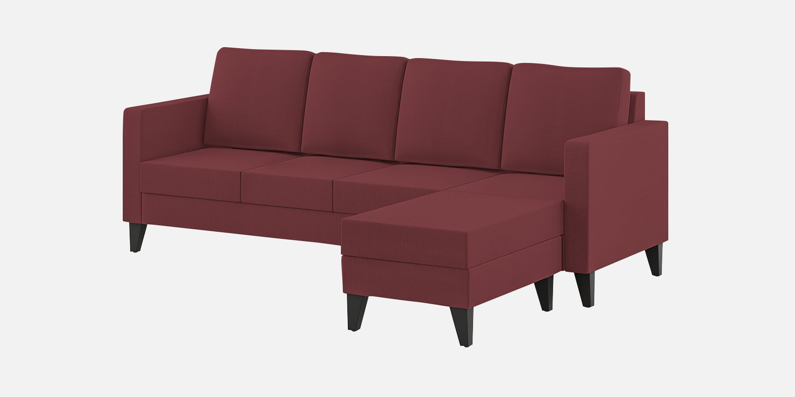 Nori Fabric LHS Sectional Sofa (3+Lounger) In Blaze Red Colour - Febonic Living