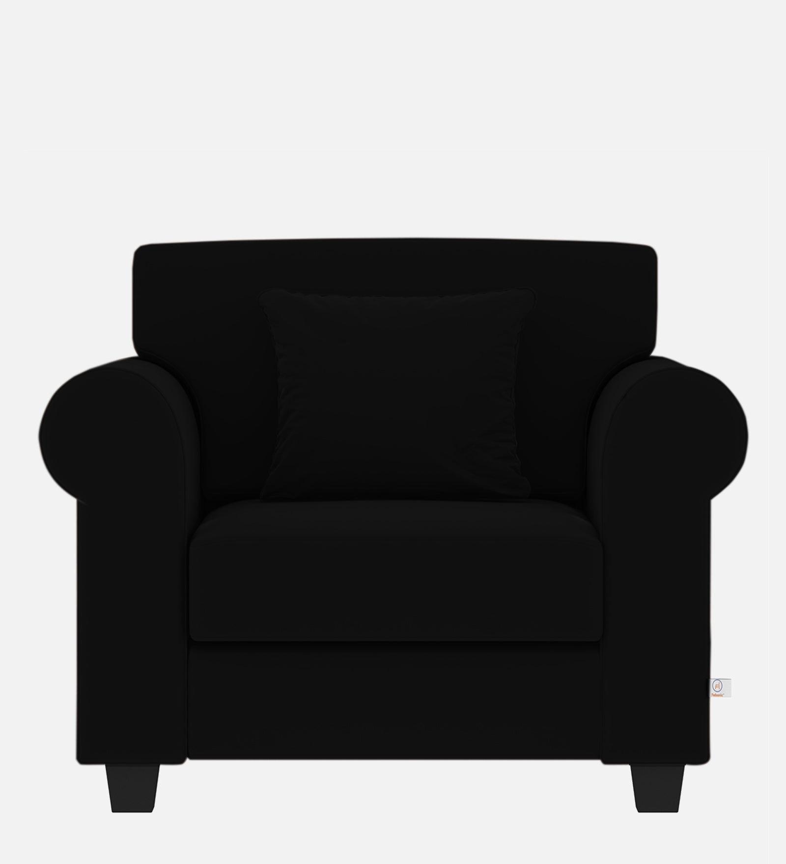 Numonk Velvet 1 Seater Sofa In Adam Black Colour - Febonic Living