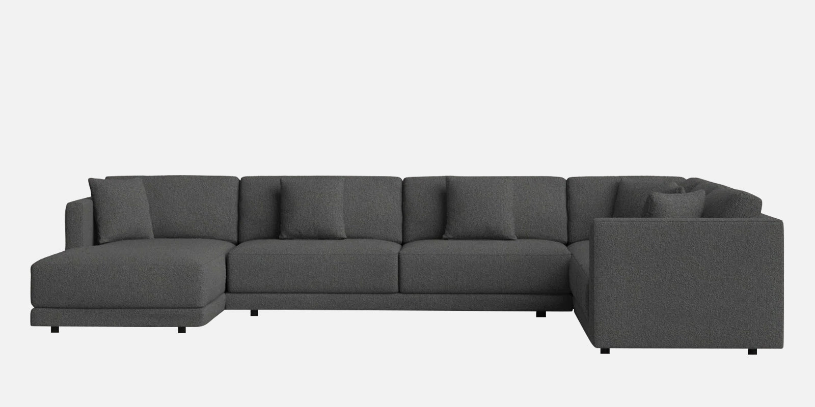 Carlin Fabric RHS 8 Seater Sectional Sofa In Charcoal Grey Colour - Febonic Living