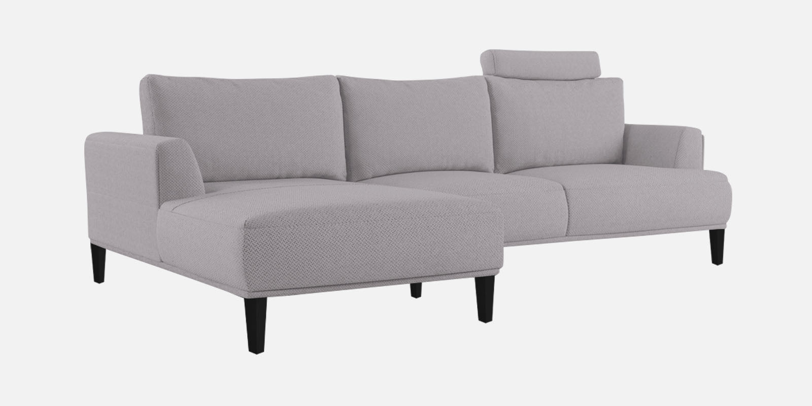 Como Fabric LHS Sectional Sofa (3+Lounger) In Lit Grey Colour - Febonic Living