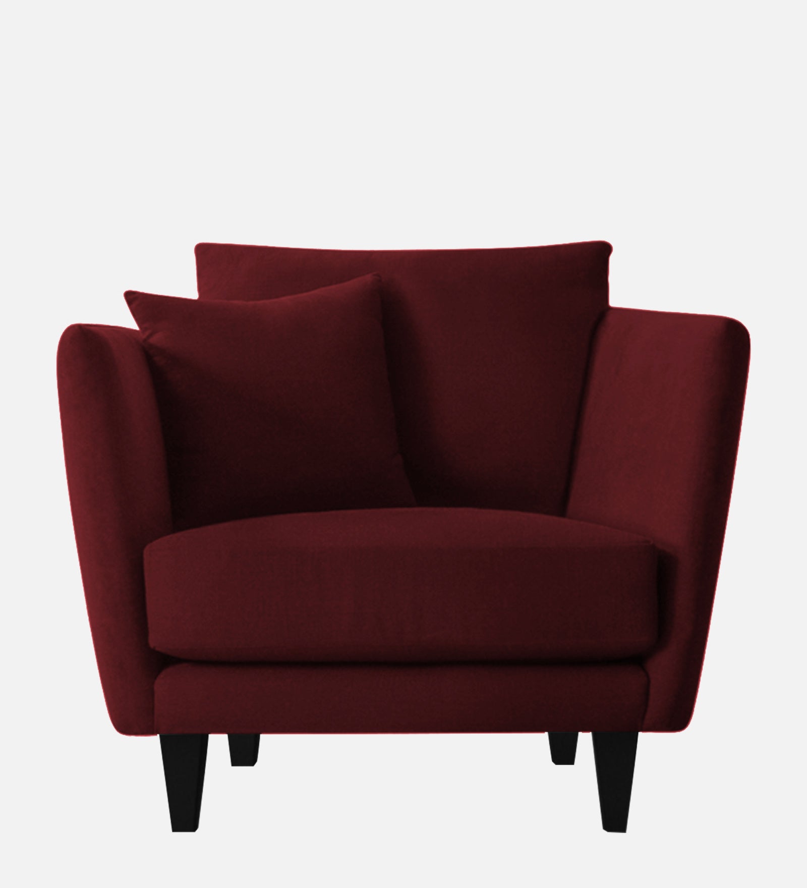 Norway Velvet 1 Seater Sofa In Blood Maroon Colour - Febonic Living