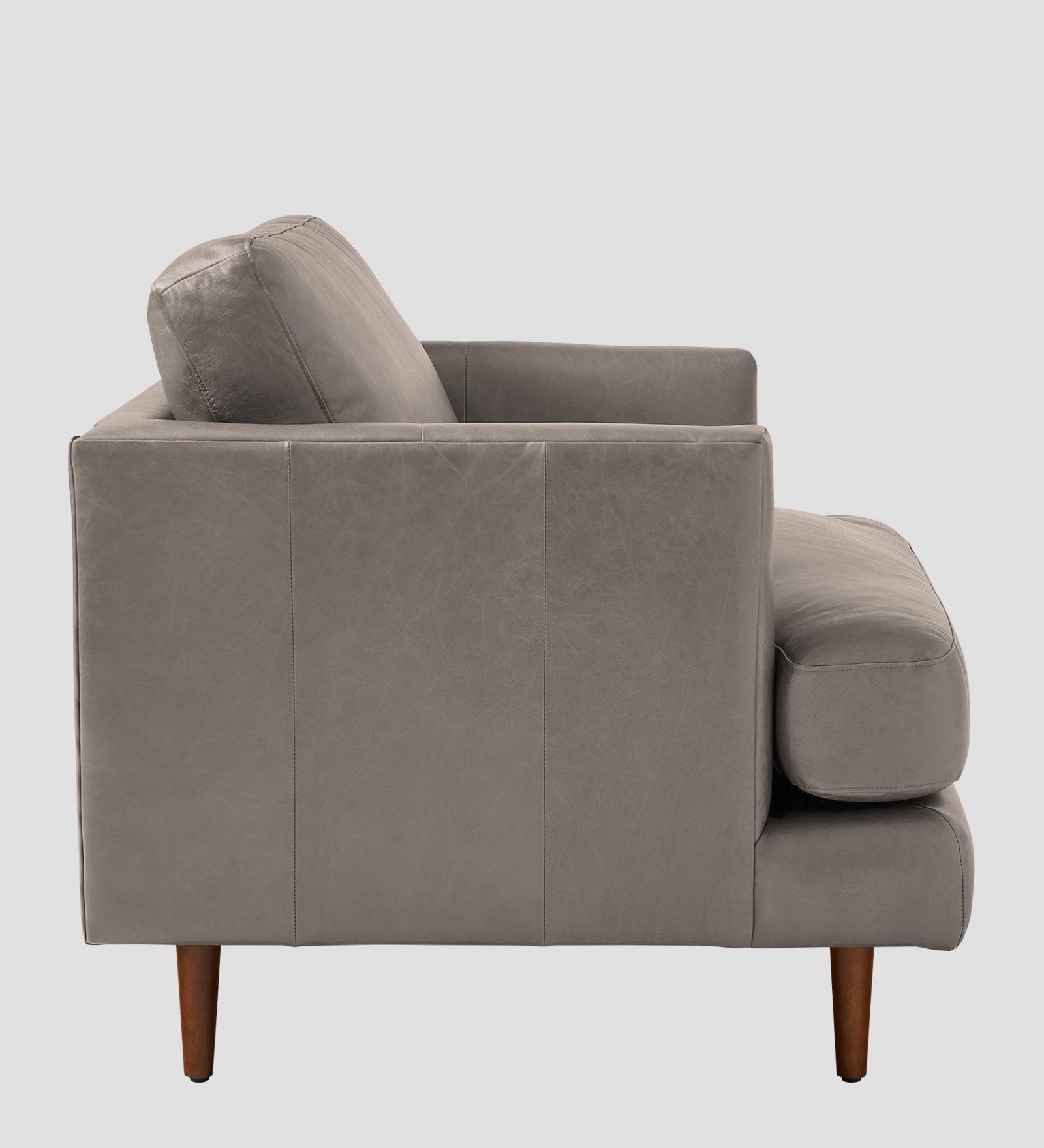 Sterio Leatherette 1 Seater Sofa In Steel Grey Colour - Febonic Living