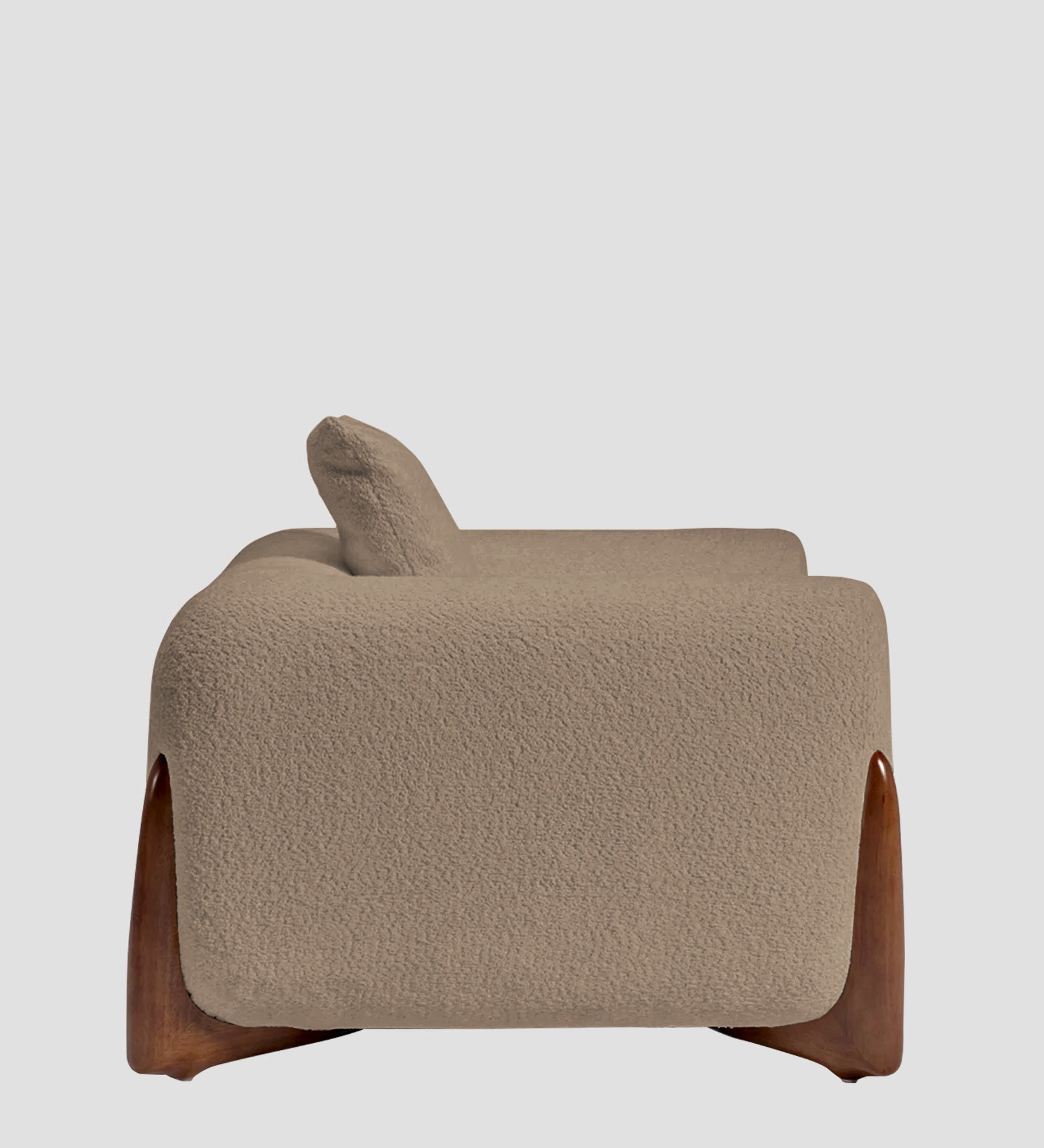Boko Boucle 1 Seater Sofa In Mushroom Beige Colour - Febonic Living