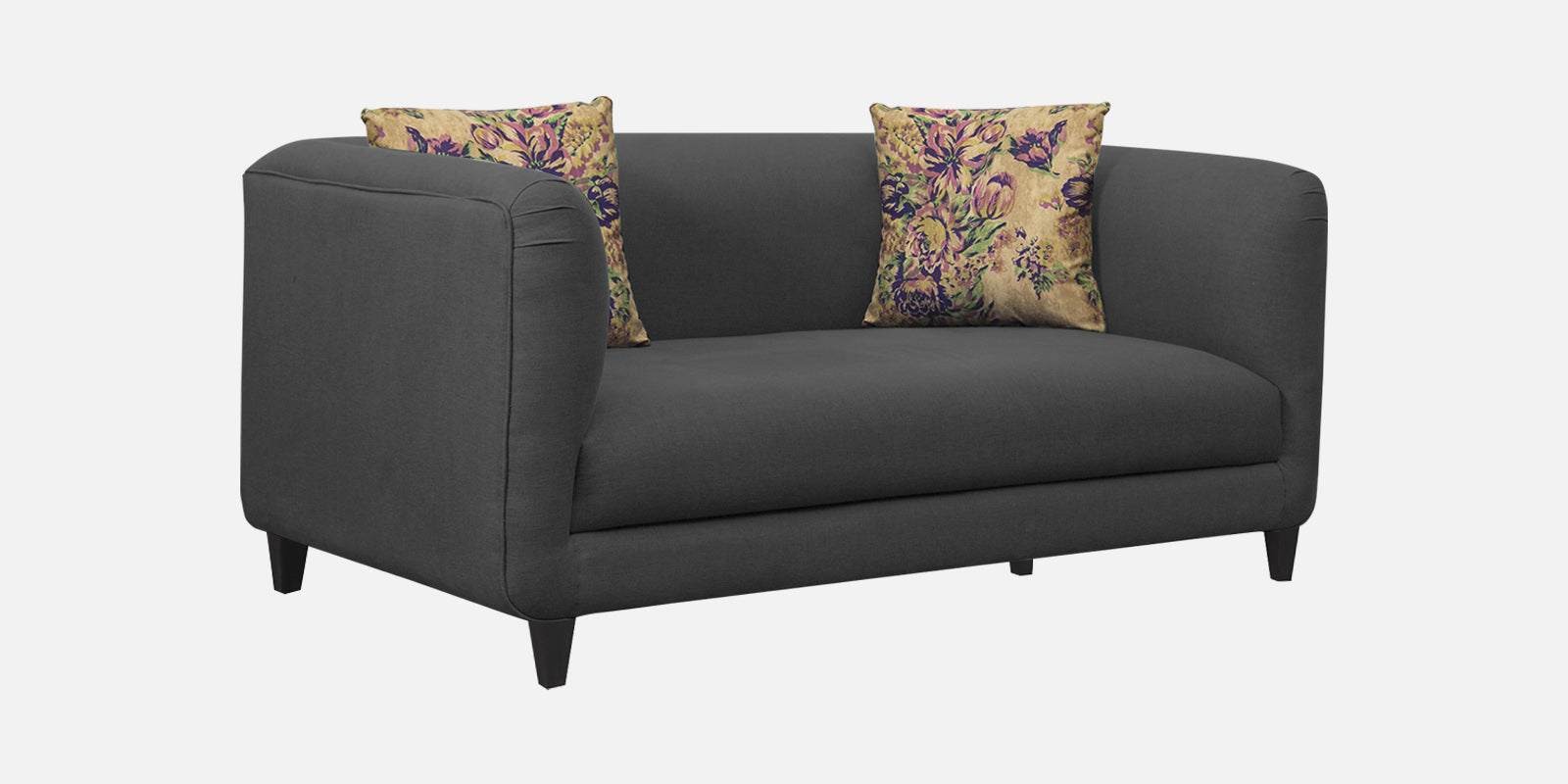 Niki Fabric 2 Seater Sofa In Charcoal Grey Colour